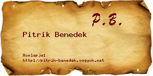 Pitrik Benedek névjegykártya