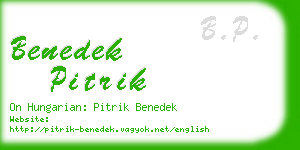 benedek pitrik business card